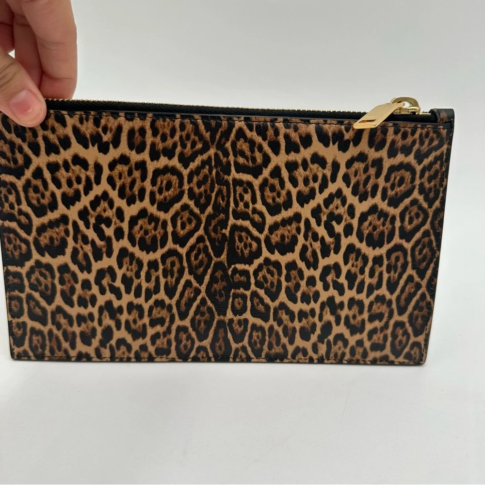 NEW Saint Laurent Leopard Print Clutch - Picture 2 of 6